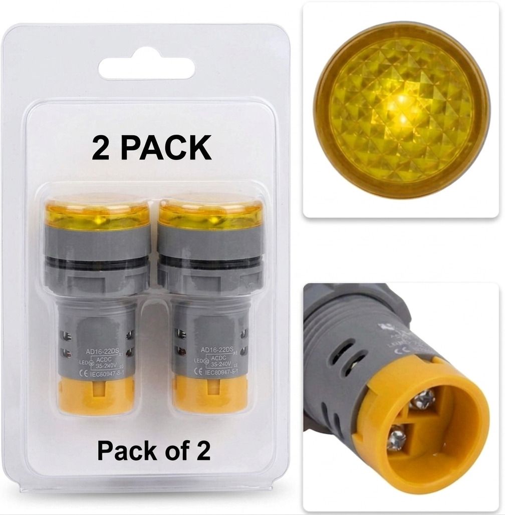 SATV 22MM PLASTIC YELLOW LED PANNEL INDICATOR PACK OF 2 Indicator Transfer Stand-picture-44