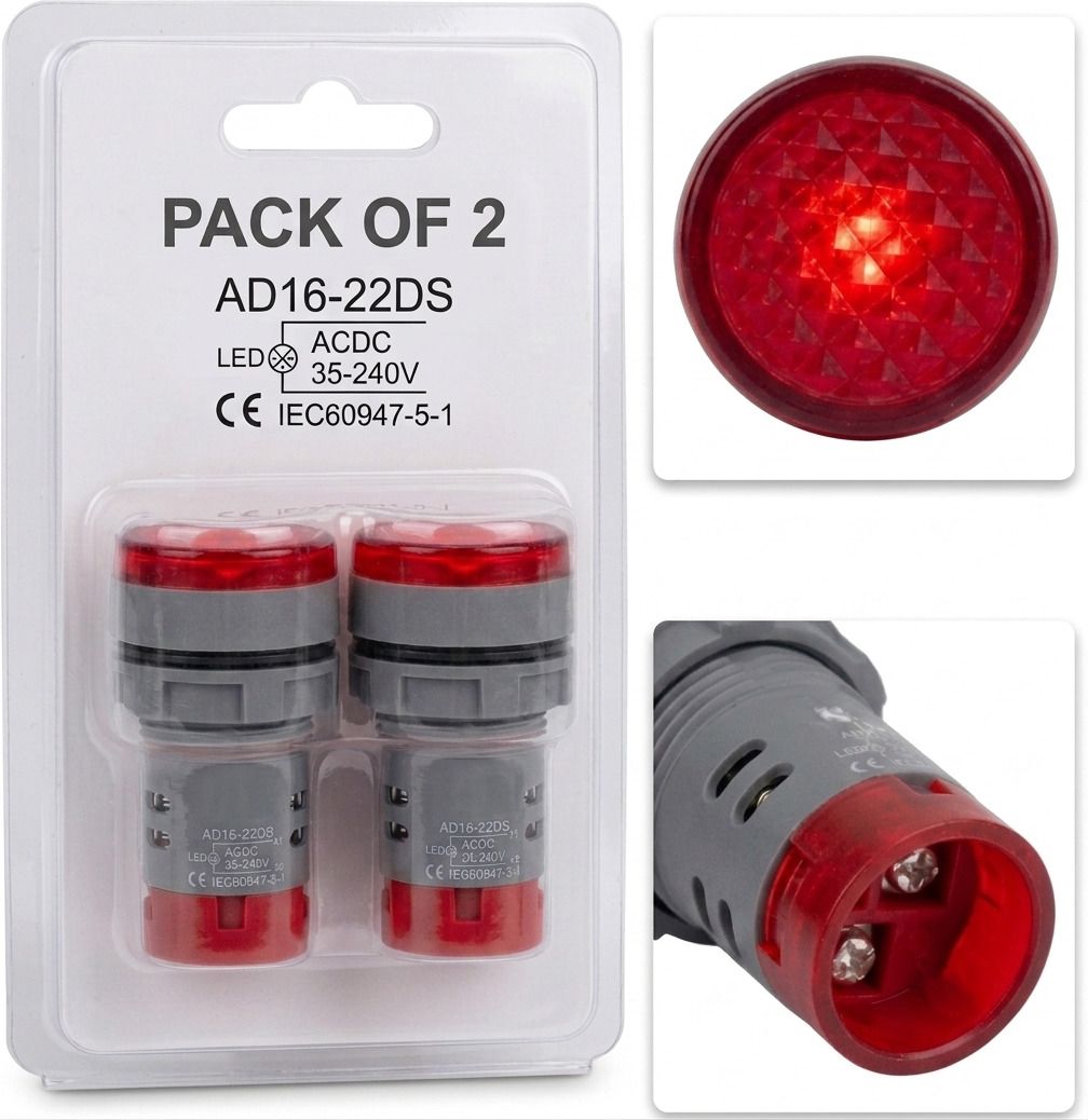 SATV 22MM Plastic Red LED Indicator pack of 2 Indicator Transfer Stand-picture-39