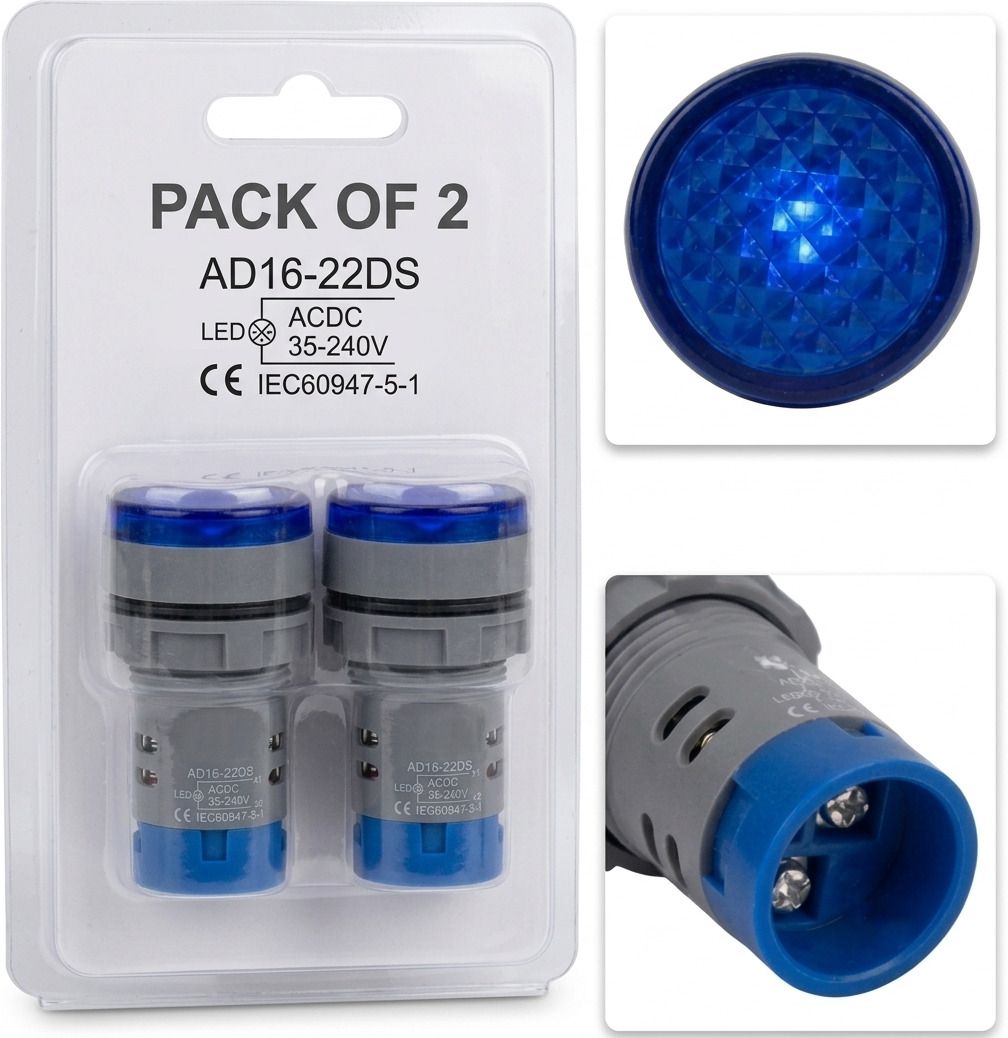 SATV 22MM PLASTIC BLUE LED PANEL INDICATOR 2PCS Indicator Transfer Stand-image-28