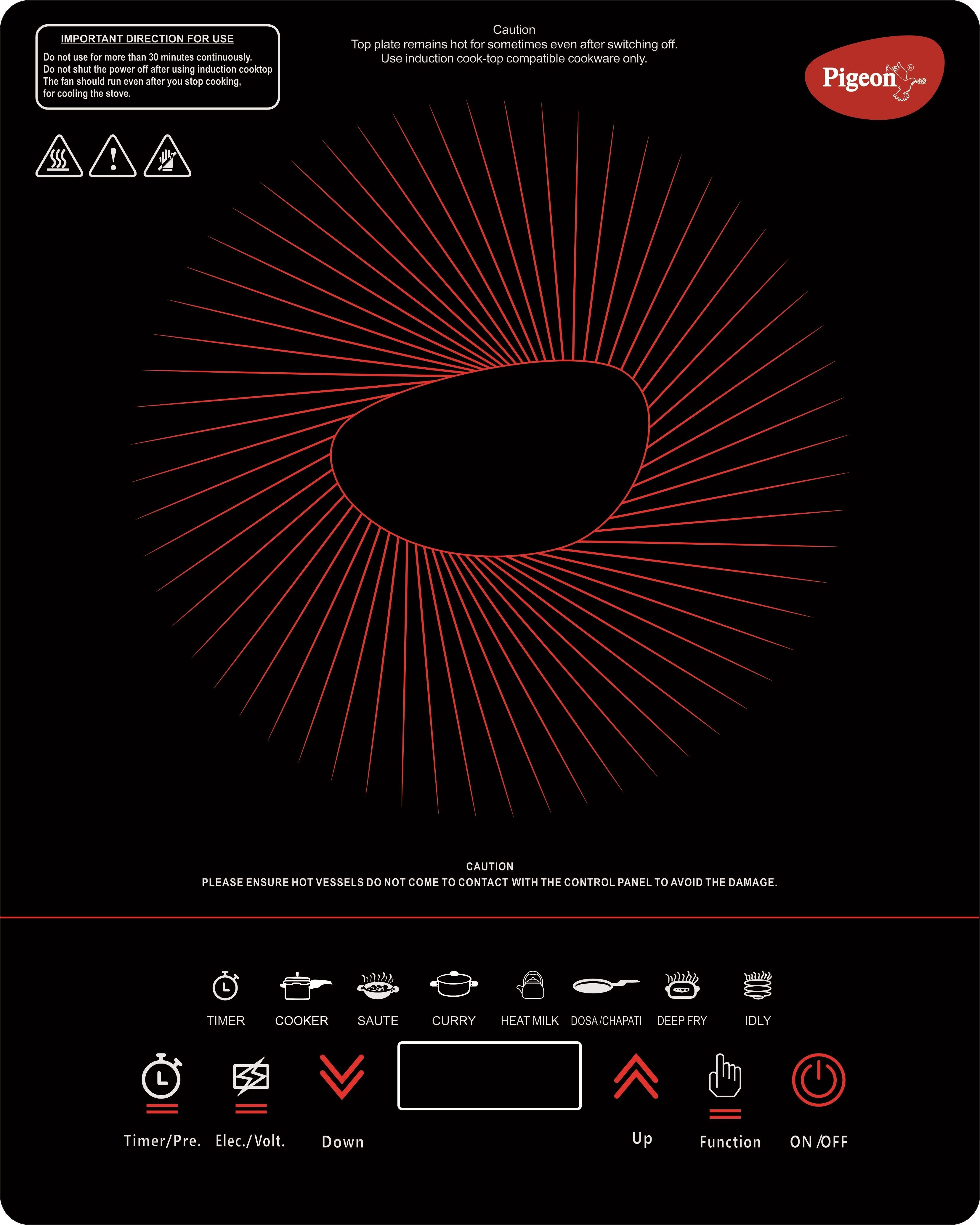 1800 W Induction Cooktop Touch Panel