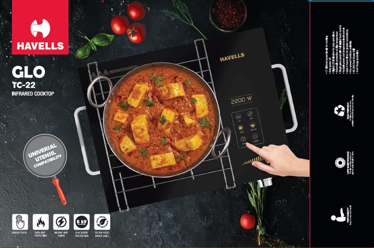 havells 2200 W Infrared Cooktop Jog Dial, Touch Panel-picture-17