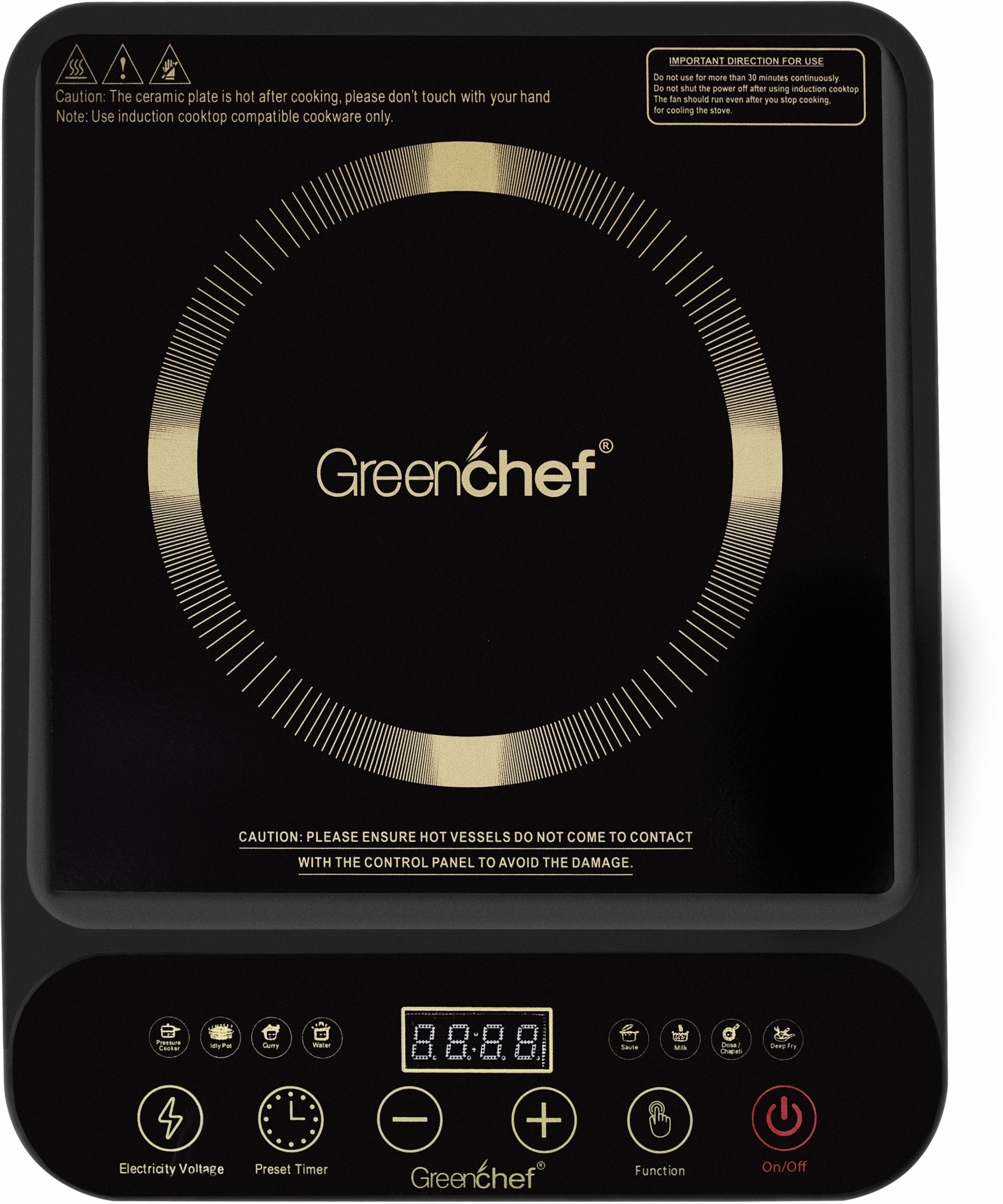 2000 W Induction Cooktop Touch Panel