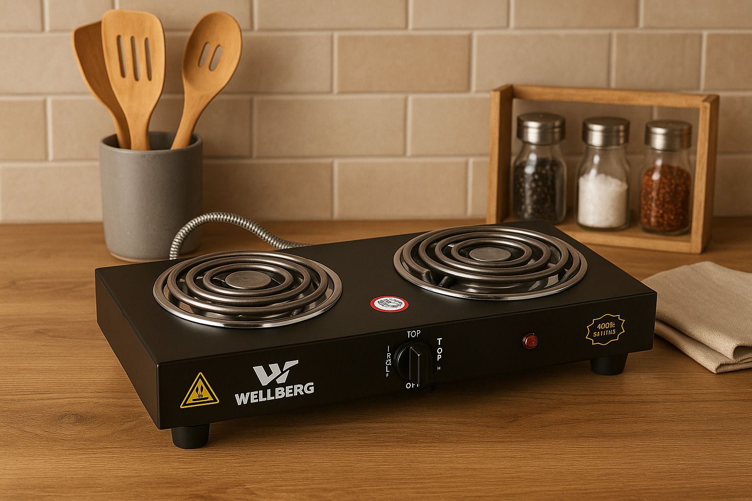 wellberg Electric Stove with 2 Coil Burners | Shockproof Body | Manual ON/OFF Operation Electric Cooking Heater-picture-41