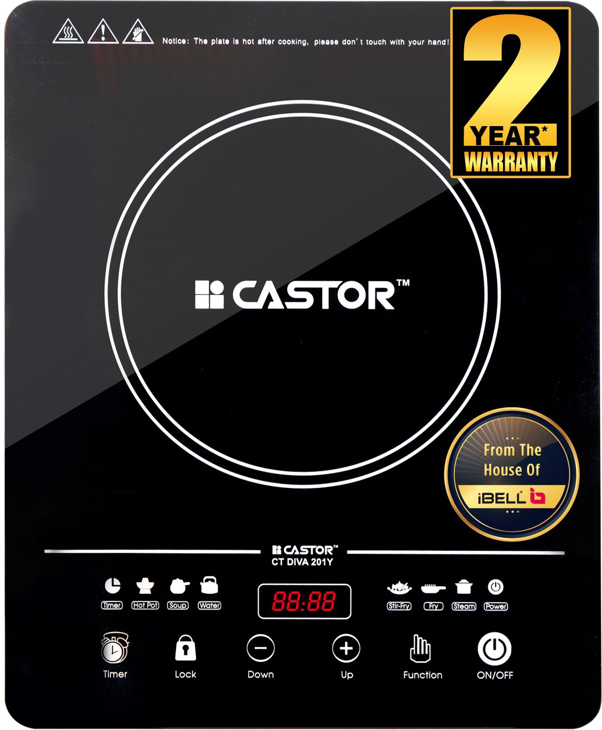 2000 W Induction Cooktop Touch Panel