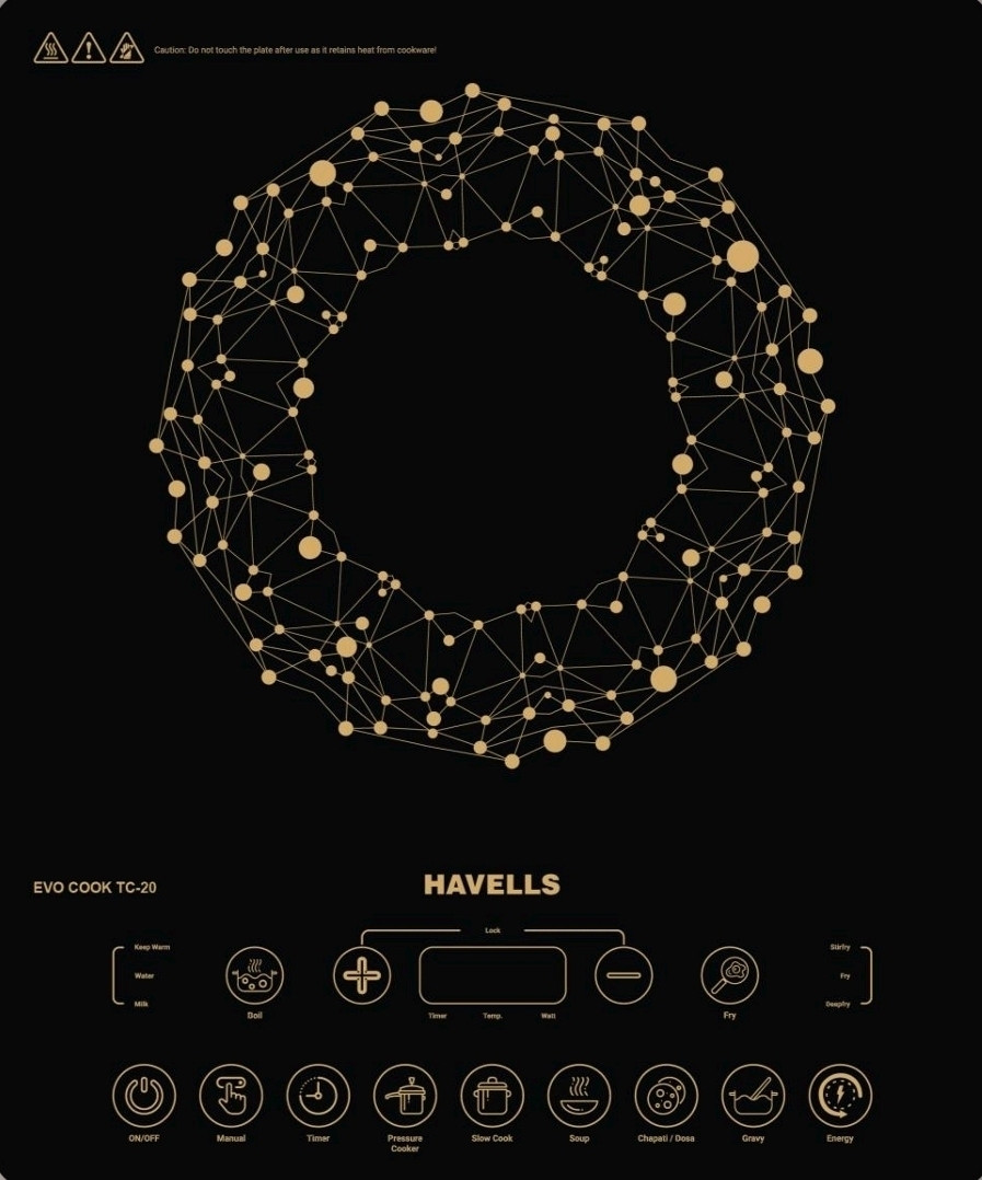 havells 2000 W Induction Cooktop Touch Panel image 1