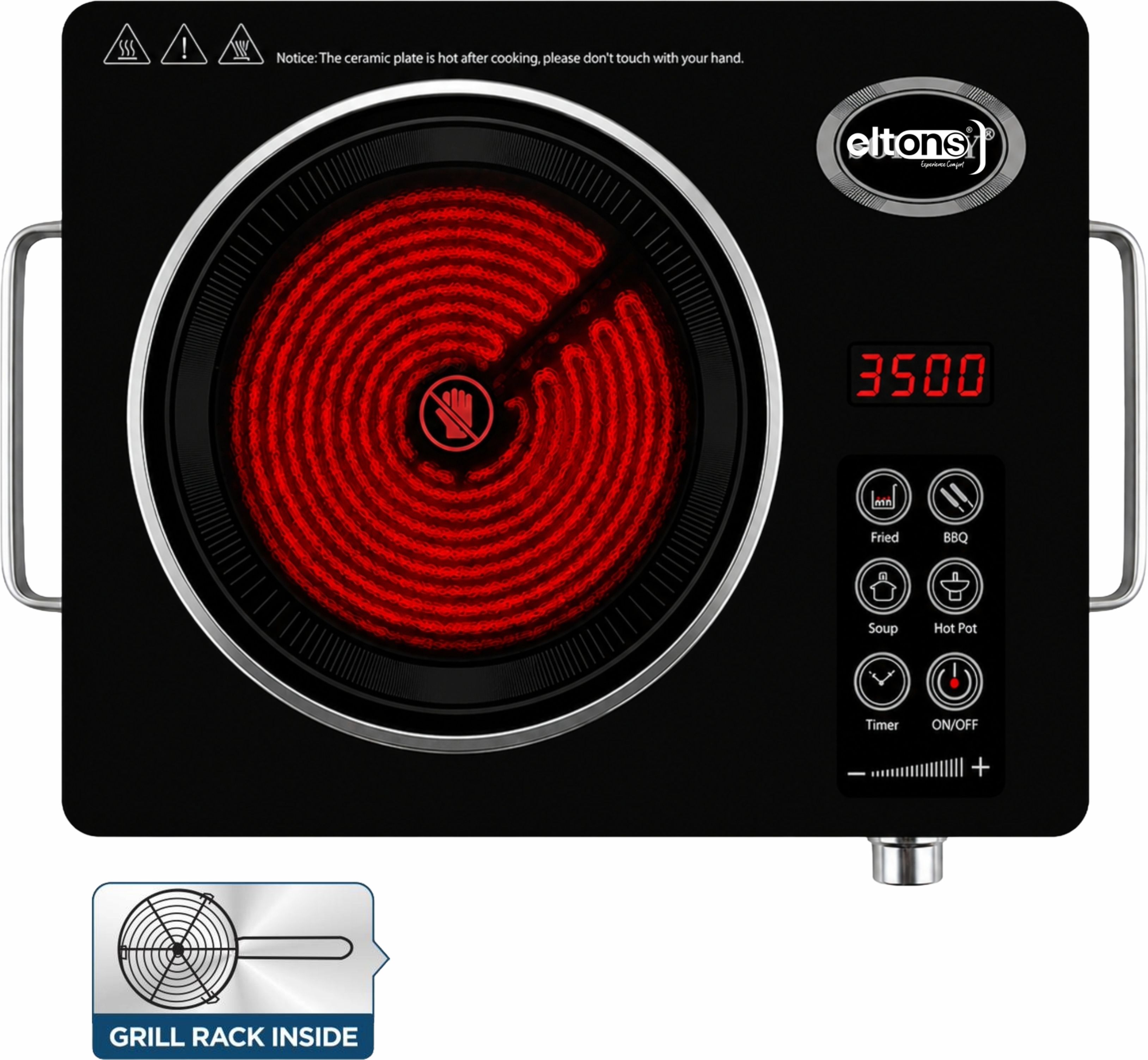 3500 W Infrared Cooktop Touch Panel, Jog Dial-image-36