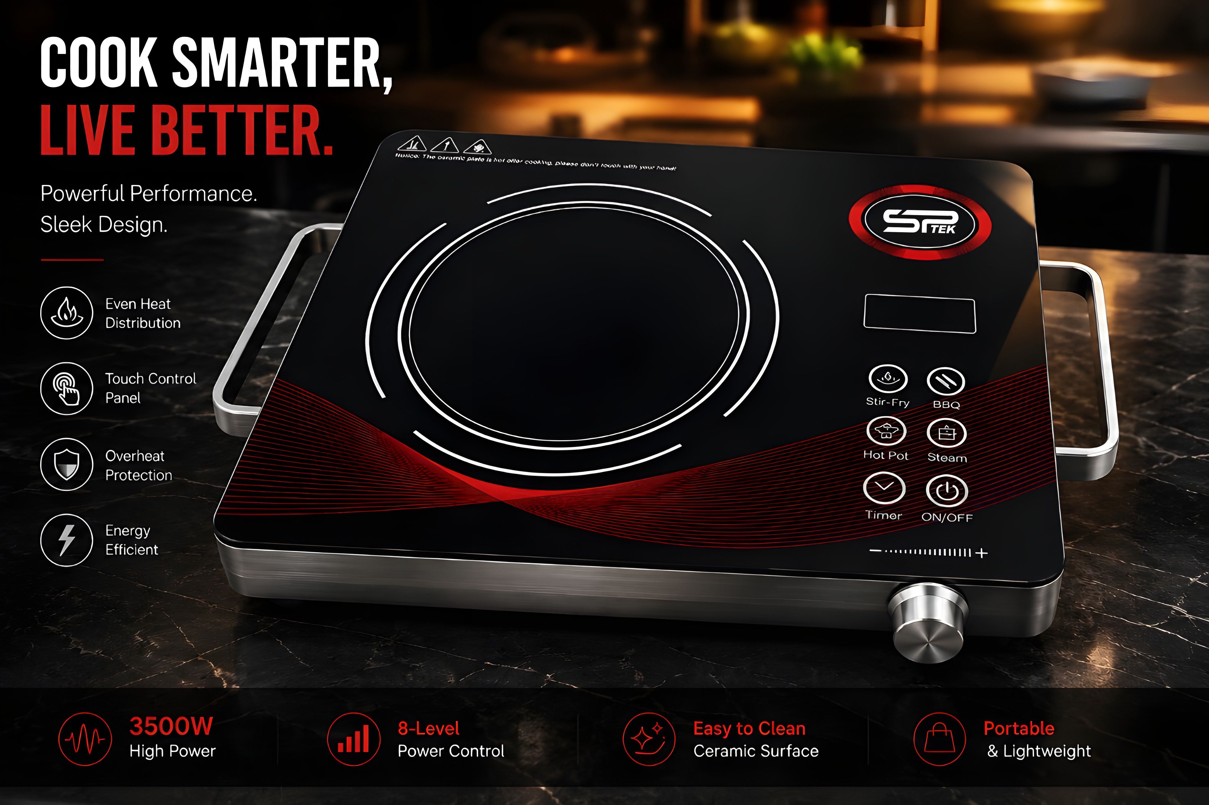 3500 W Infrared Cooktop Touch Panel-image-25