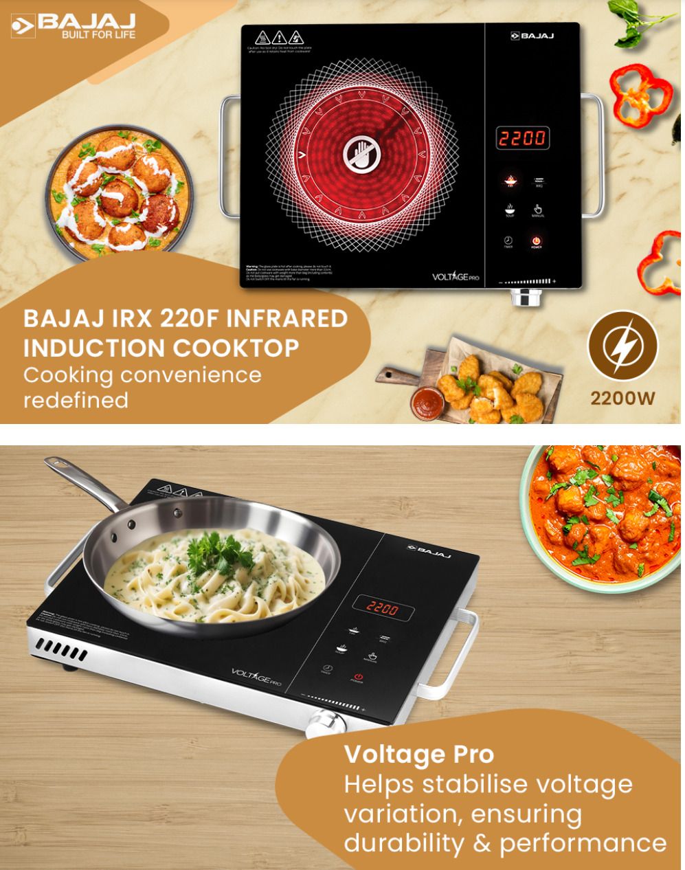 bajaj 2200 W Infrared Cooktop Touch Panel, Jog Dial-picture-22