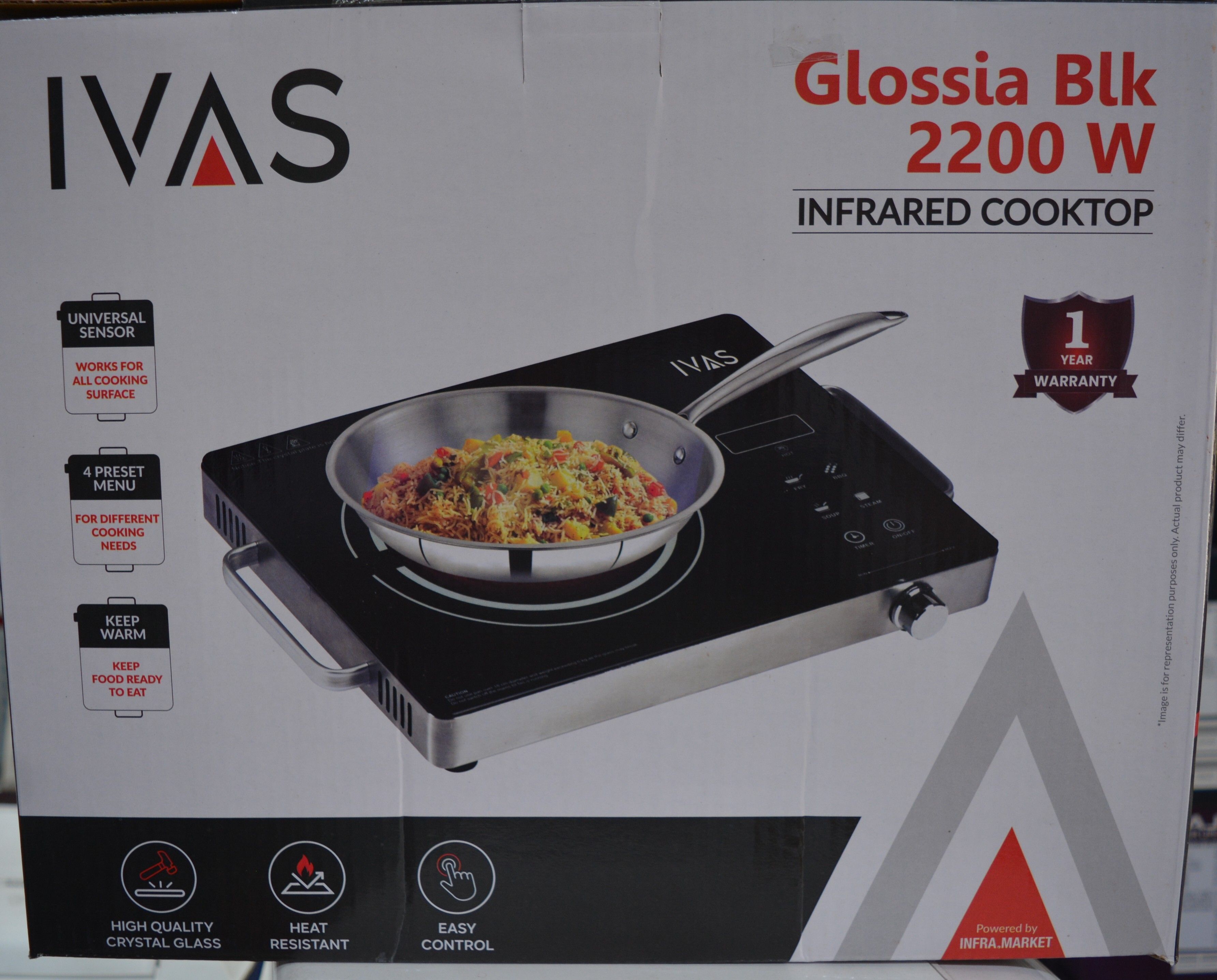 ivas 2200 W Infrared Cooktop Jog Dial, Touch Panel-picture-17