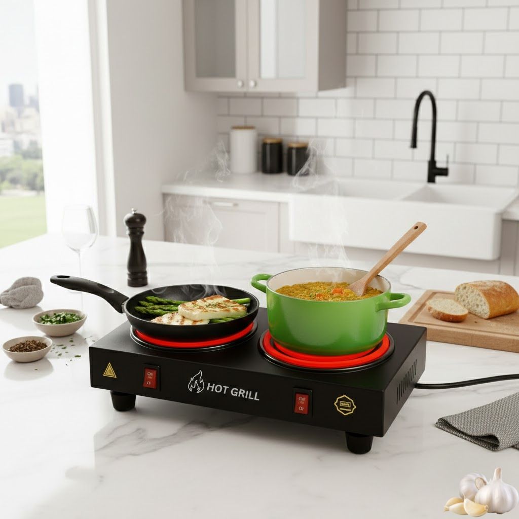 hot grill Double Burner Hot Plate Stove for Home Kitchen Portable 2000W Fast Heat Pro Electric Cooking Heater-picture-15