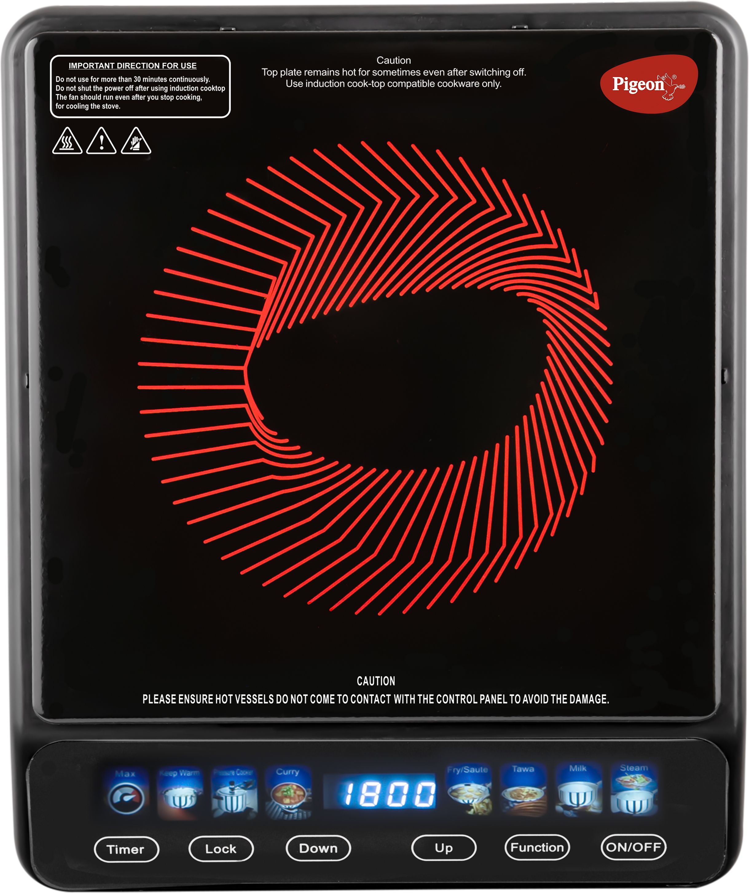 1800 W Induction Cooktop Touch Panel