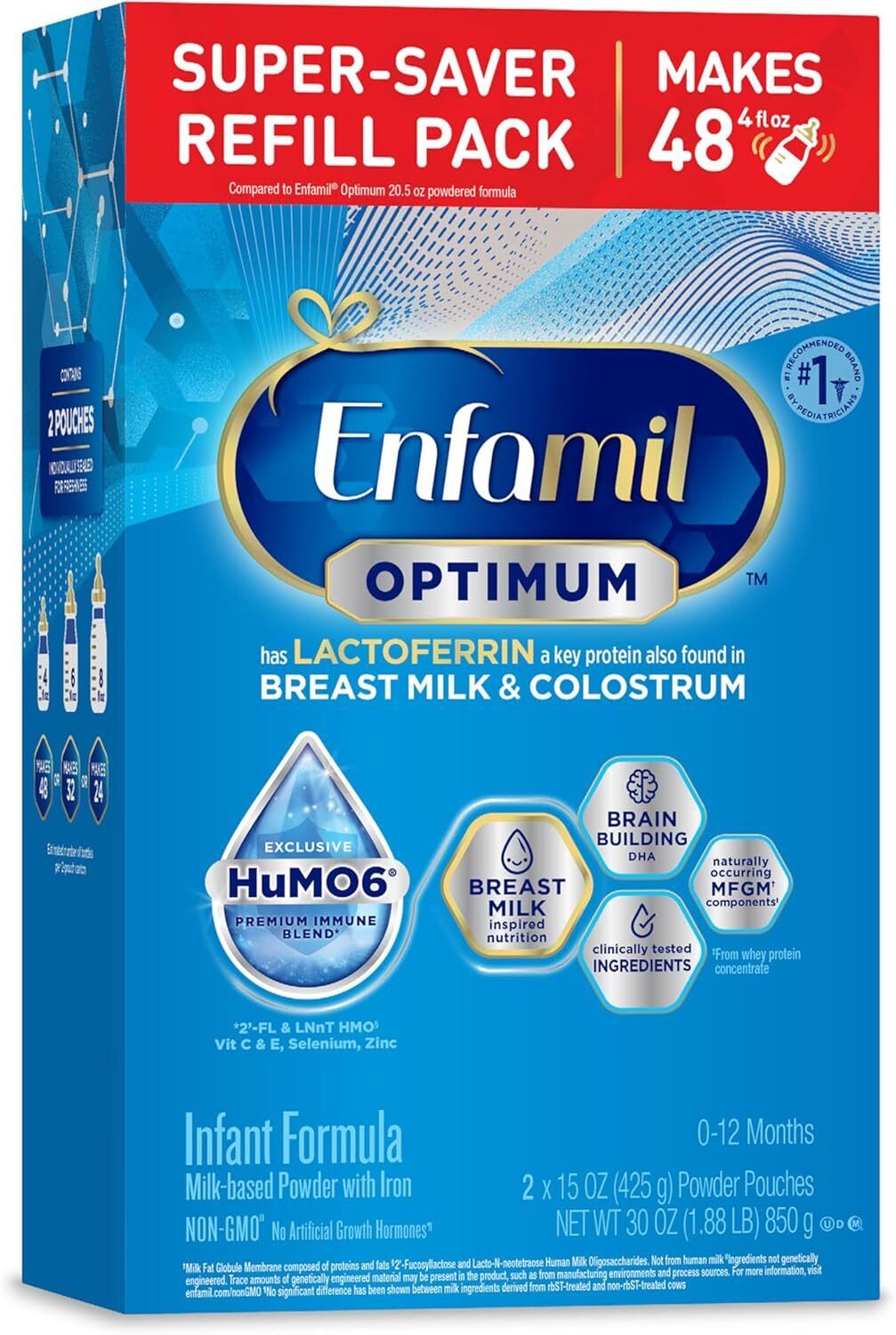 Optimum Baby Formula, USA-Made Premium DHA-Lactoferrin, Brain-Building 30 Oz-image-34