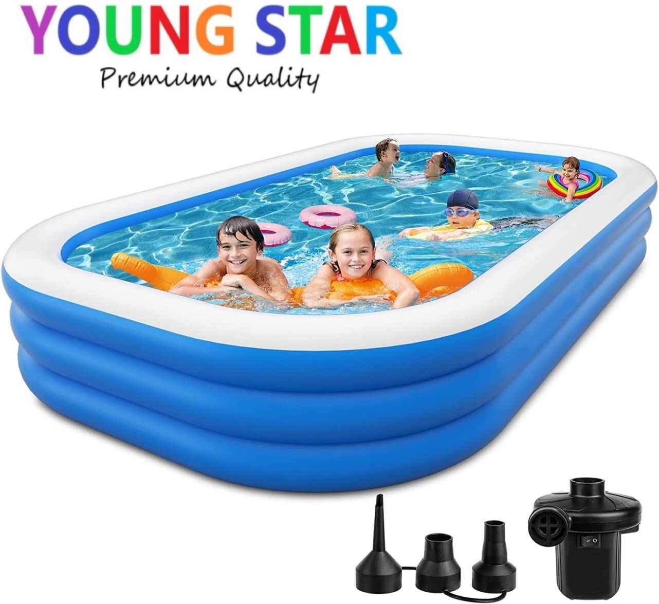 PREMIUM 10 Fts LENGTH AND 6 Fts WIDTH RECTANGULAR WATER SWIMMING POOL Inflatable Swimming Pool, Inflatable Toy Pump-image-22