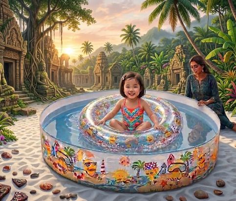 hornflow 4 Feet Kids Water Bath Tub(IND*13505) Swimming Pool Inflatable Swimming Pool-picture-39