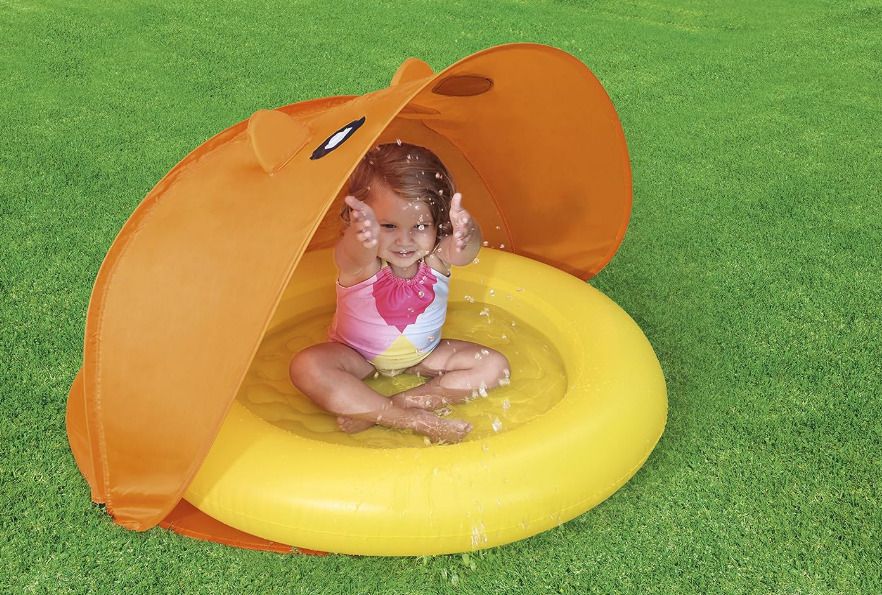 Children's (IND*46) Round l Inflatable pool For Kids (,Orange) Inflatable Swimming Pool-image-9