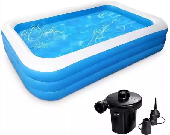 Large (IND*60) Rectangular Pool Family Children's Swimming Pool With Free Pump Inflatable Swimming Pool-image-25