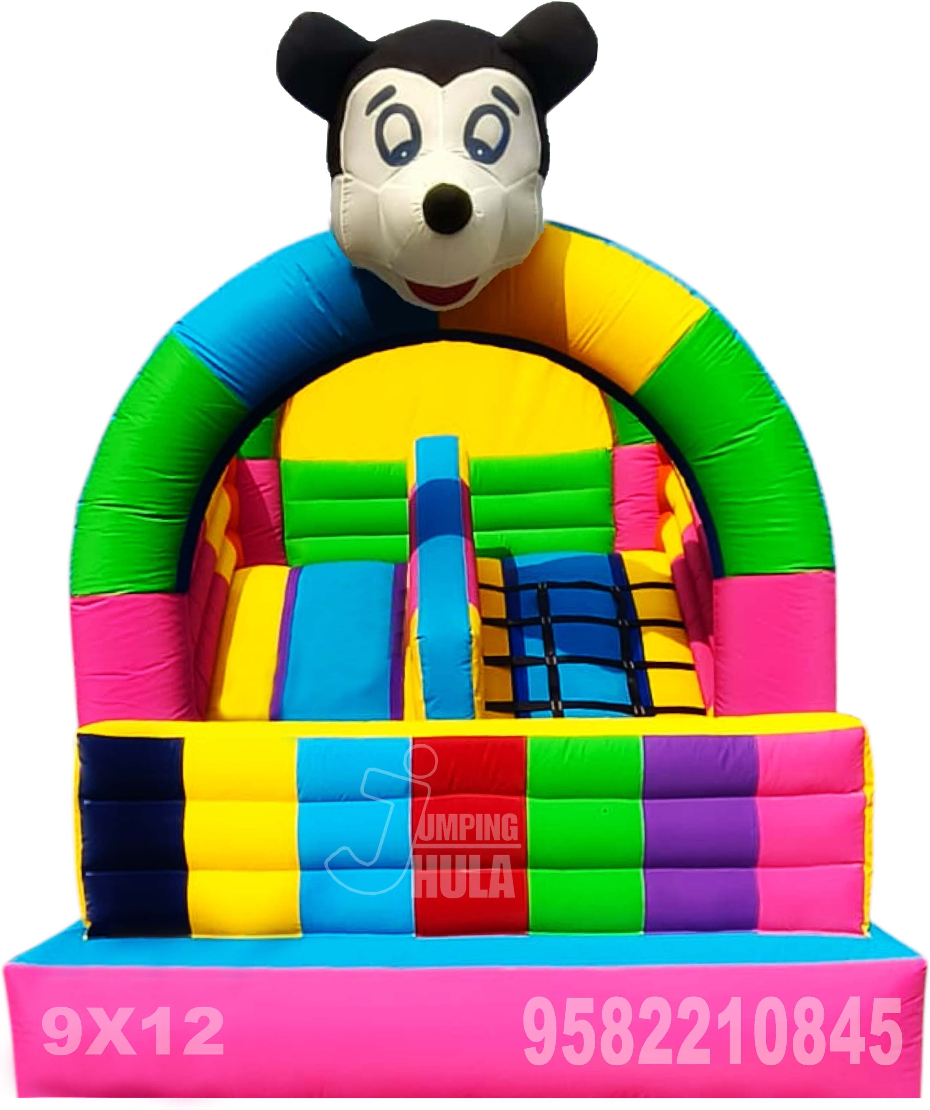 Inflatable Slide Bouncy With 9x12 Feet Multi -Color Inflatable Hoppers & Bouncer