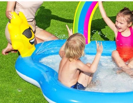 hornflow Rainbow (IND*77) Shine Paddling Pool With Free Electric Pump Inflatable Swimming Pool-picture-4