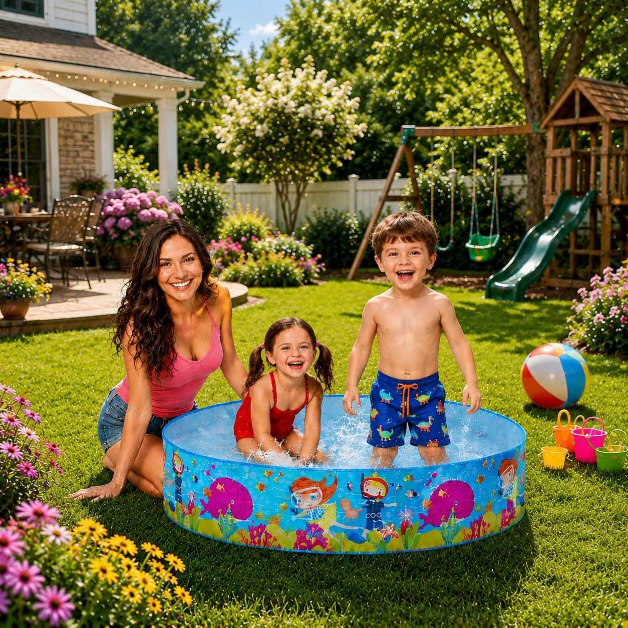 tiny tales Above Ground Kids Pool (IND*1839) Paddling Pool Inflatable Swimming Pool-picture-8