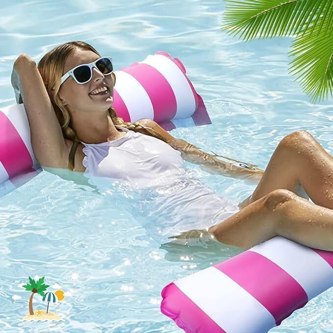 Pool Floats, Swimming Pool Floats 4-in-1 Adults Pool Float & Water Hammock Inflatable Arm Floating Bands, Hoppers & Bouncer, Swimming Mats-image-36