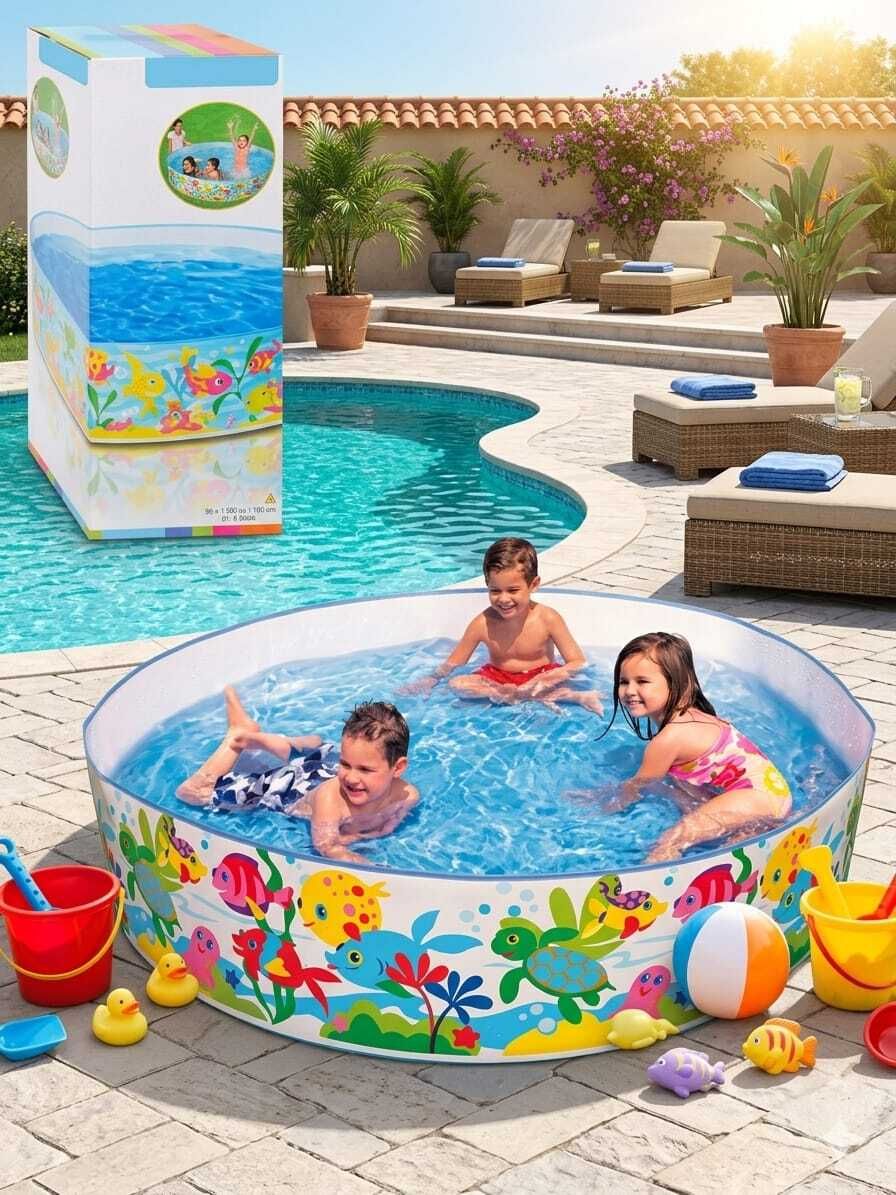 intelligent 5 feet Bath tub, Water Pool for(IND*12) Kids (Multicolor) Inflatable Swimming Pool-picture-42