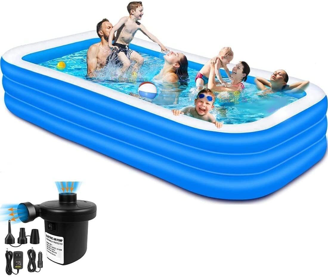onifo 10 Feet Length 3 Layers Family swimming pool bath tubs with eletric pump Inflatable Swimming Pool-picture-32
