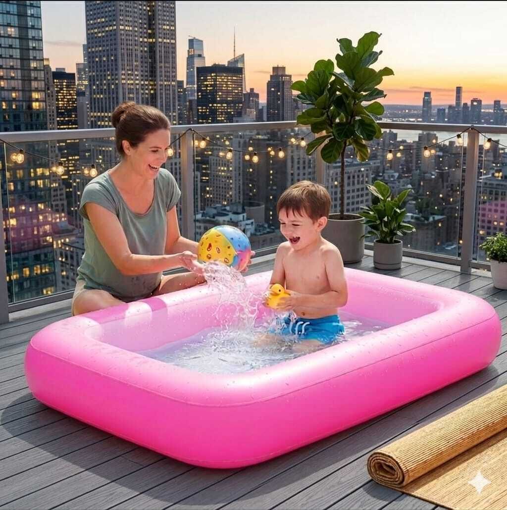 kindertales Inflatable Rectangular (IND*1235)Swimming Pool 5 feet Inflatable Swimming Pool-picture-18