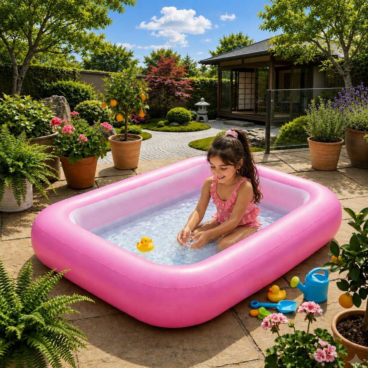 kindertales Inflatable Rectangular (IND*95)Swimming Pool 5 feet Inflatable Swimming Pool-picture-24