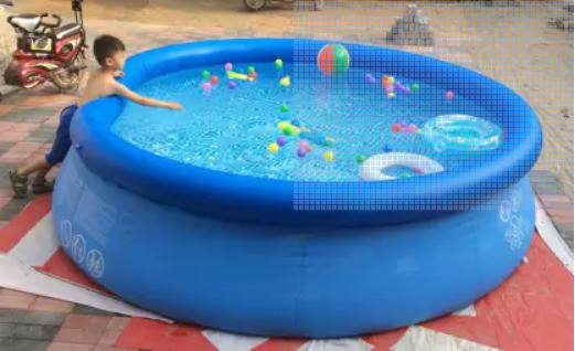 tiny tales Intex 28111ST 8ft x 30in Easy Set Inflatable Kid Swimming Pool with Free Pump Inflatable Swimming Pool image 1