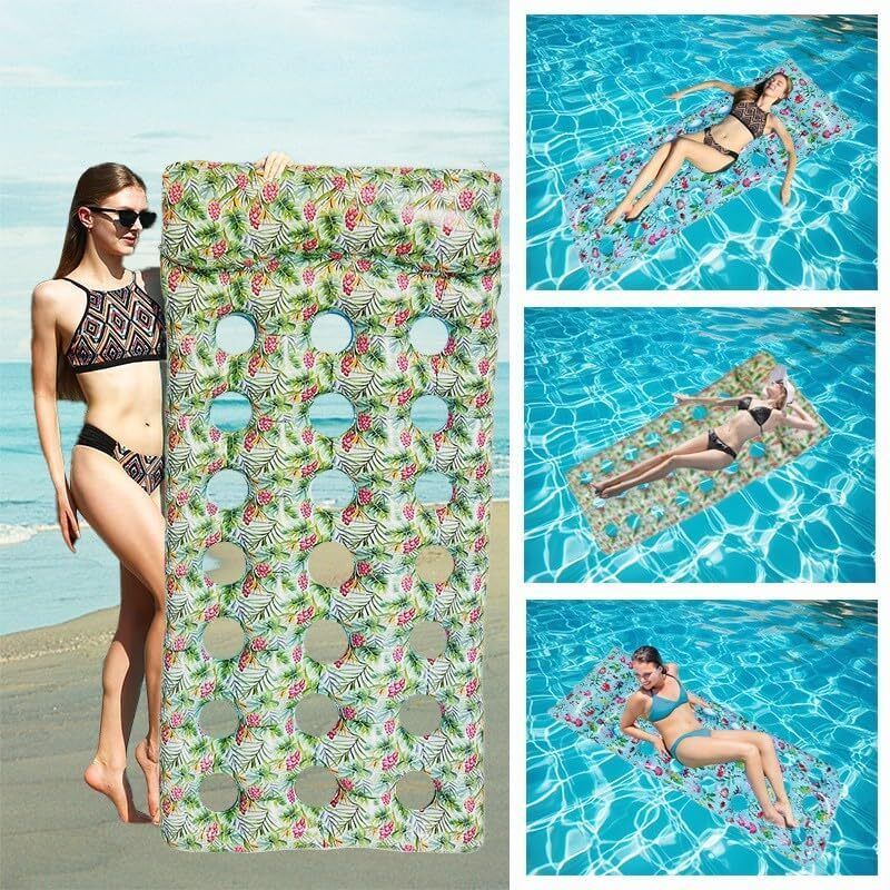Tropical Print Inflatable Pool Float Lounger for Adults & Kids Inflatable Swimming Mats-image-29