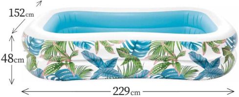 57177 Inflatable Family Pool Tropical With Free Electric Pump Inflatable Swimming Pool-image-12