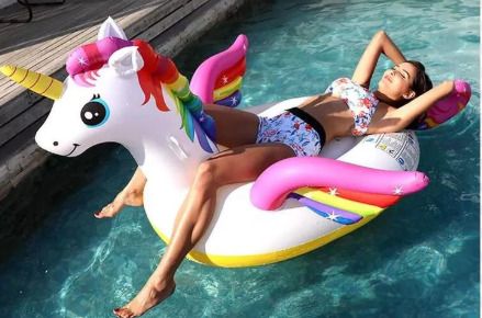Mega Unicorn Inflatable Pool Island Float Inflatable Swimming Safety Tube-image-47
