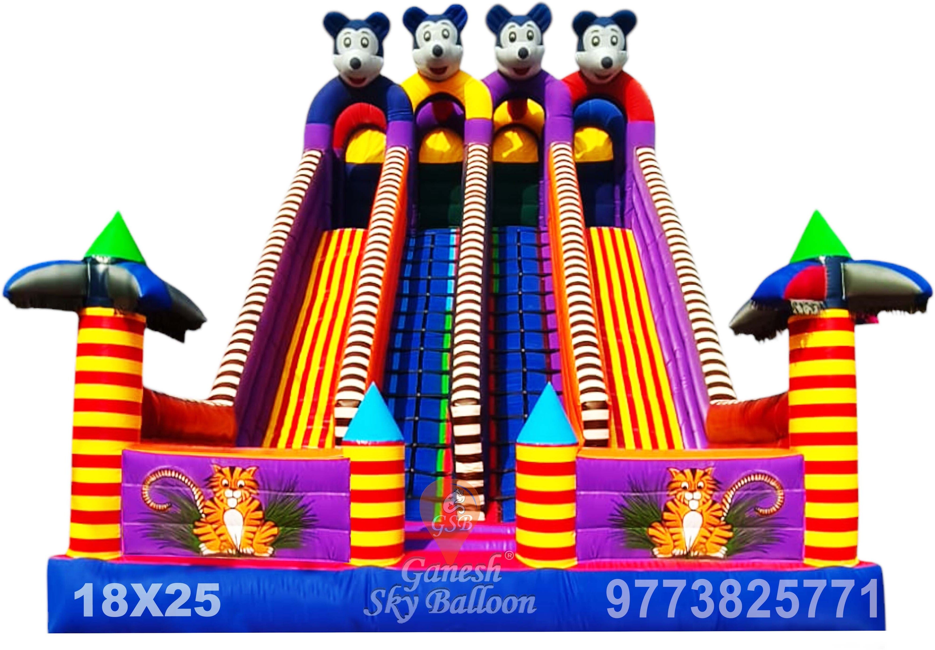 Inflatable Slide Bouncy With 18x25 Feet Inflatable Hoppers & Bouncer