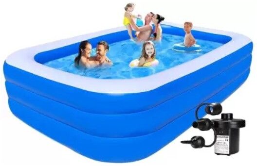 tinytales 10 Feet Ract Kids Bath Tub with Air Pump Inflatable Swimming Pool-picture-17