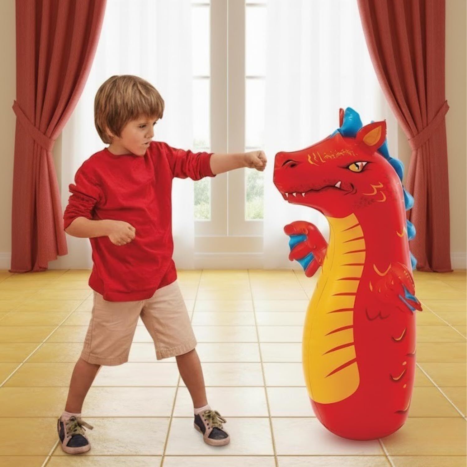 neelmadhav INTEX Inflatable Red Dragon Hitme Toy Punching Bag for Kids Rebound Boxing Toy Inflatable HitMe Toys-picture-42