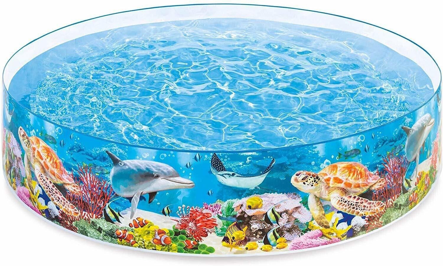 Instant Kiddie Ocean Underwater Fun Paddling Water Swimming Pool for Kids (5 Feet x 10 inch) Inflatable Swimming Pool-image-2