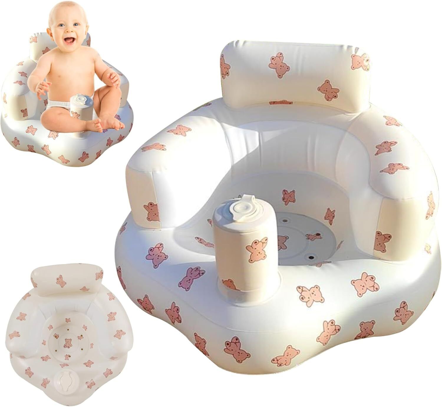 Inflatable Baby Seat - Infant Safety Support, Blow Up Baby Floor Seat Inflatable Sofa/ Chair
