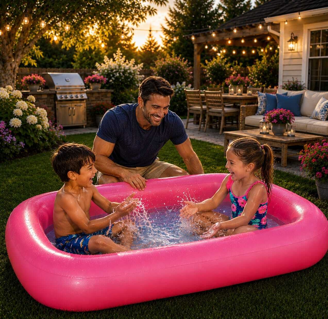 kindertales Inflatable Rectangular (IND*125)Swimming Pool 5 feet Inflatable Swimming Pool-picture-15