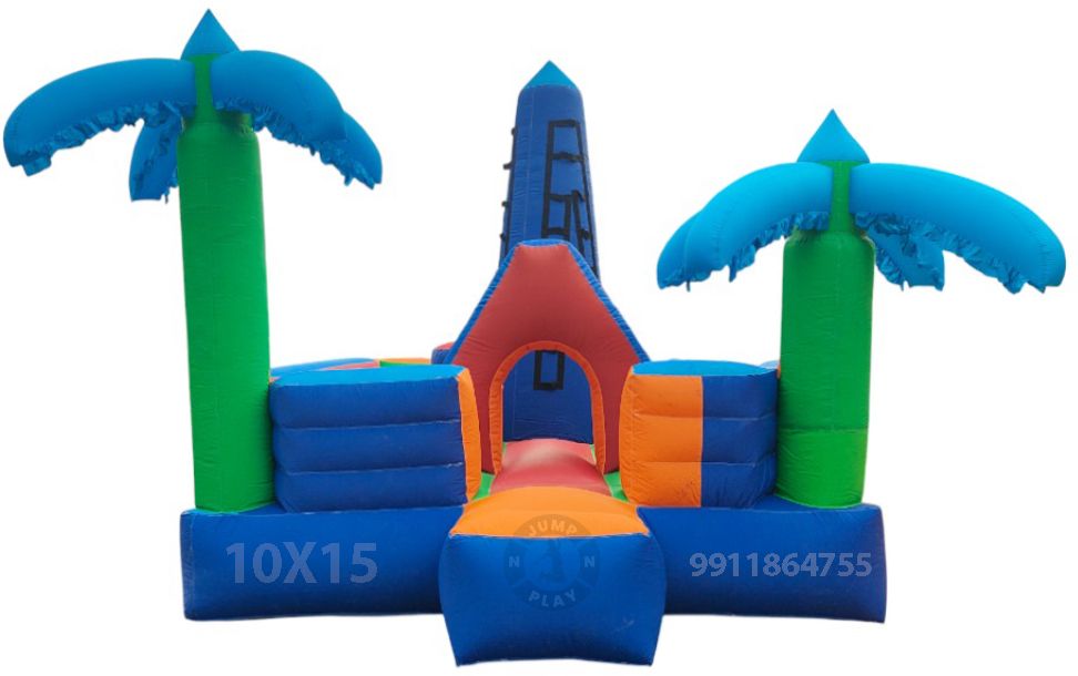 Inflatable Slide Bouncy With (10x 15 Feet) Inflatable Hoppers & Bouncer