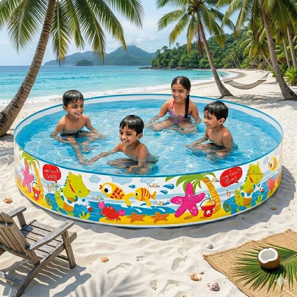 kindertales fun Inflatable Swimming(IND*1057) Pool (Multicolor) Inflatable Swimming Pool-picture-31