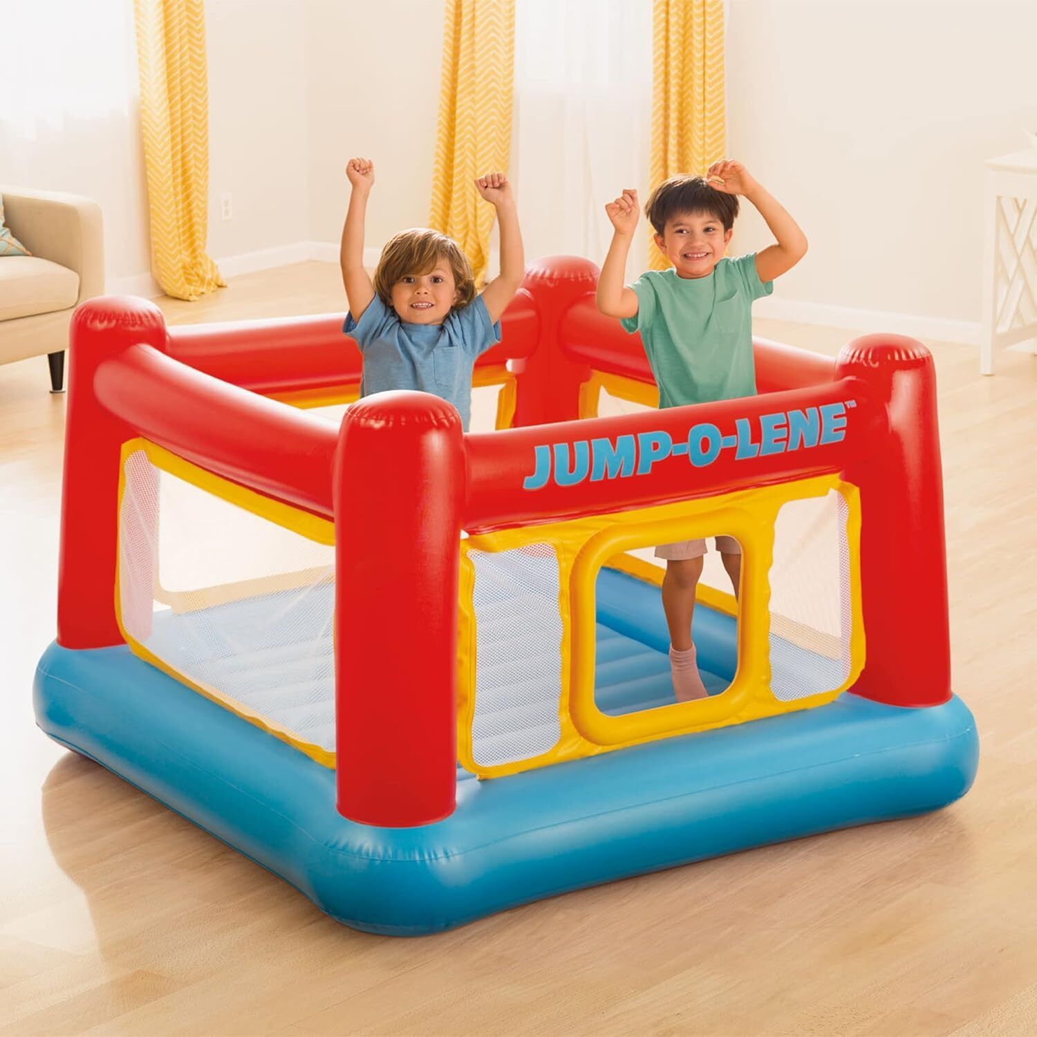 Inflatable (IND*64) Playhouse, Trampoline Playground With Free Pump Inflatable Hoppers & Bouncer-image-37