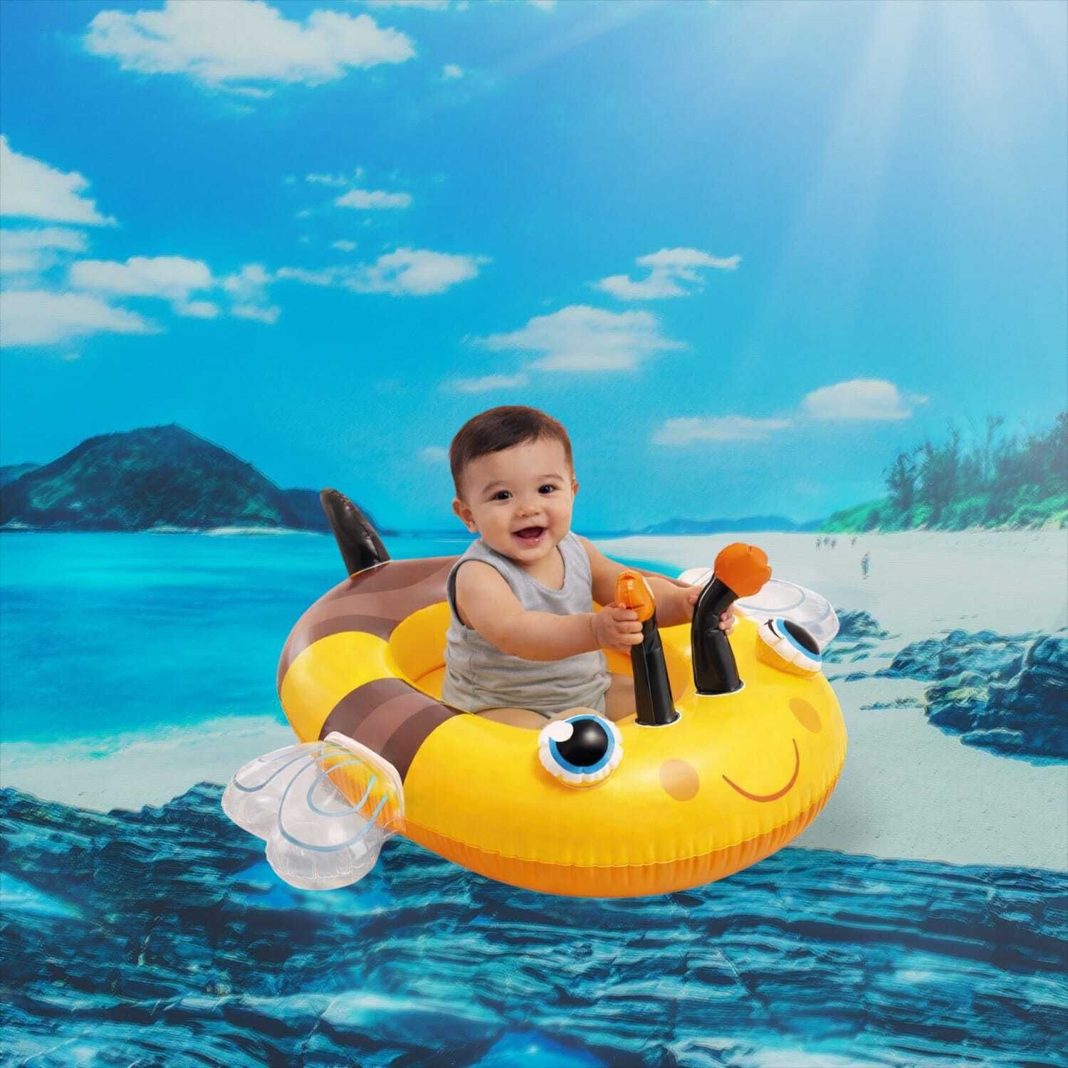 Summer Shark Ride-On Pool(IND*3102) Float for Kids Inflatable Swimming Safety Tube-image-41