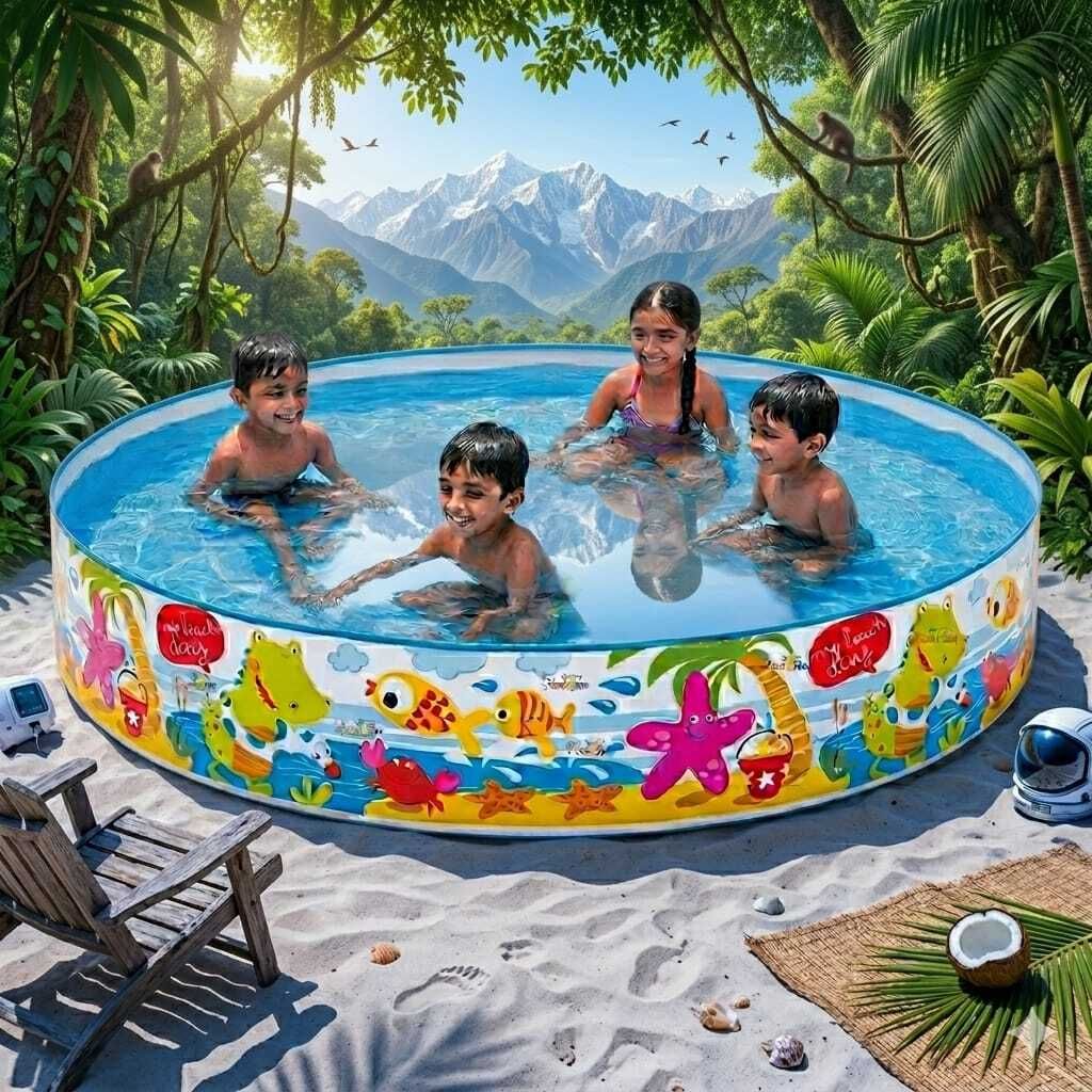 tiny tales 4 Feet Swimming Pool for(IND*153) Kids Non-Air Inflatable Swimming Pool-picture-44