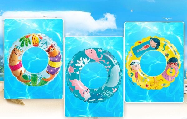 Lively Print Swimming Pool (IND*6541) Rings Inflatable Swimming Safety Tube-image-34