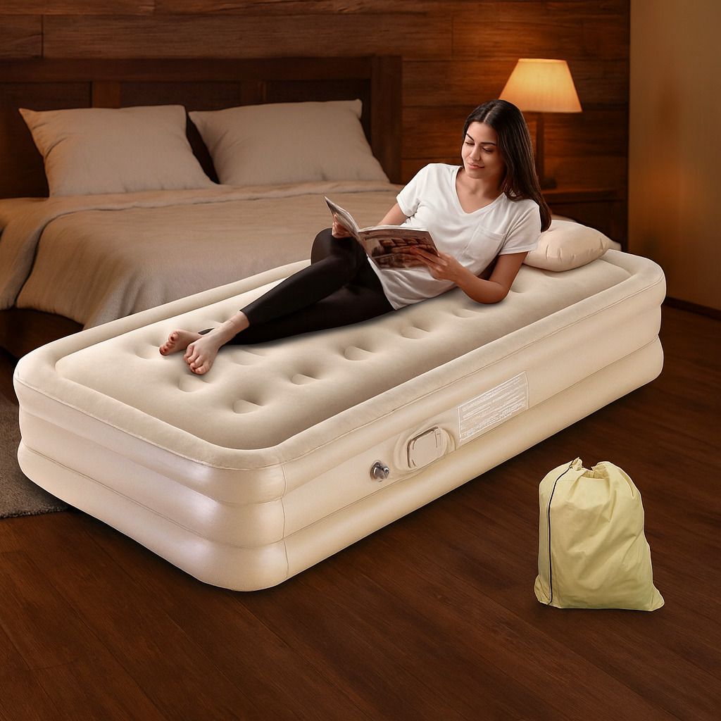 rumqol Premium Inflatable Mattress Sofa with Pillow Inflatable Bed, Inflatable Toy Pump-picture-43