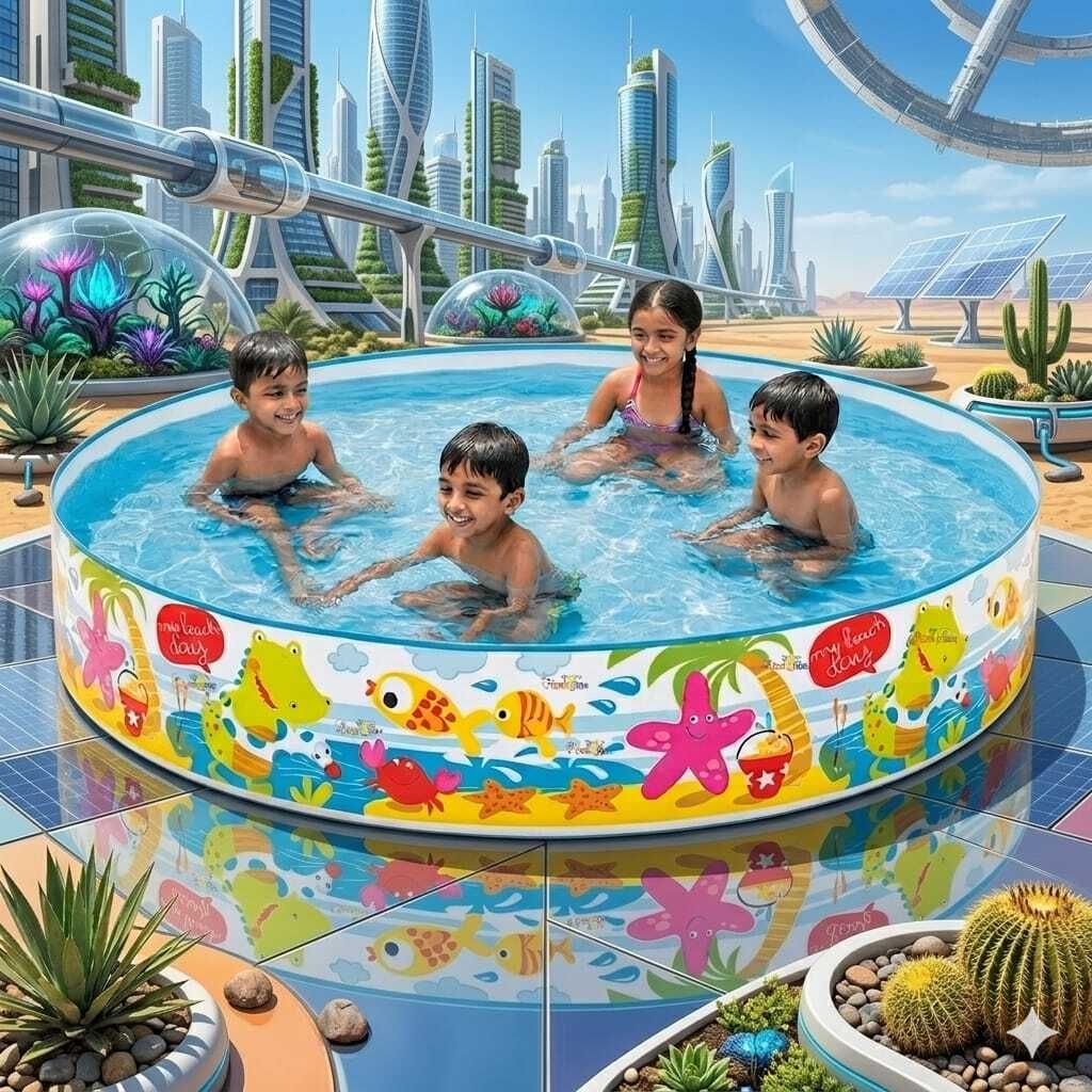 kindertales Above Ground Kids Pool (IND*19) Paddling Pool Inflatable Swimming Pool-picture-2