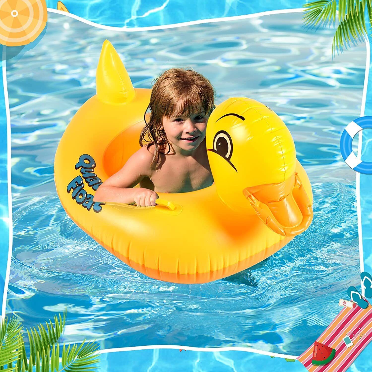 Baby Pool Float, Infant Seat Boat Inflatable Swimming Ring Trainer Waist Inflatable Swimming Safety Tube-image-21