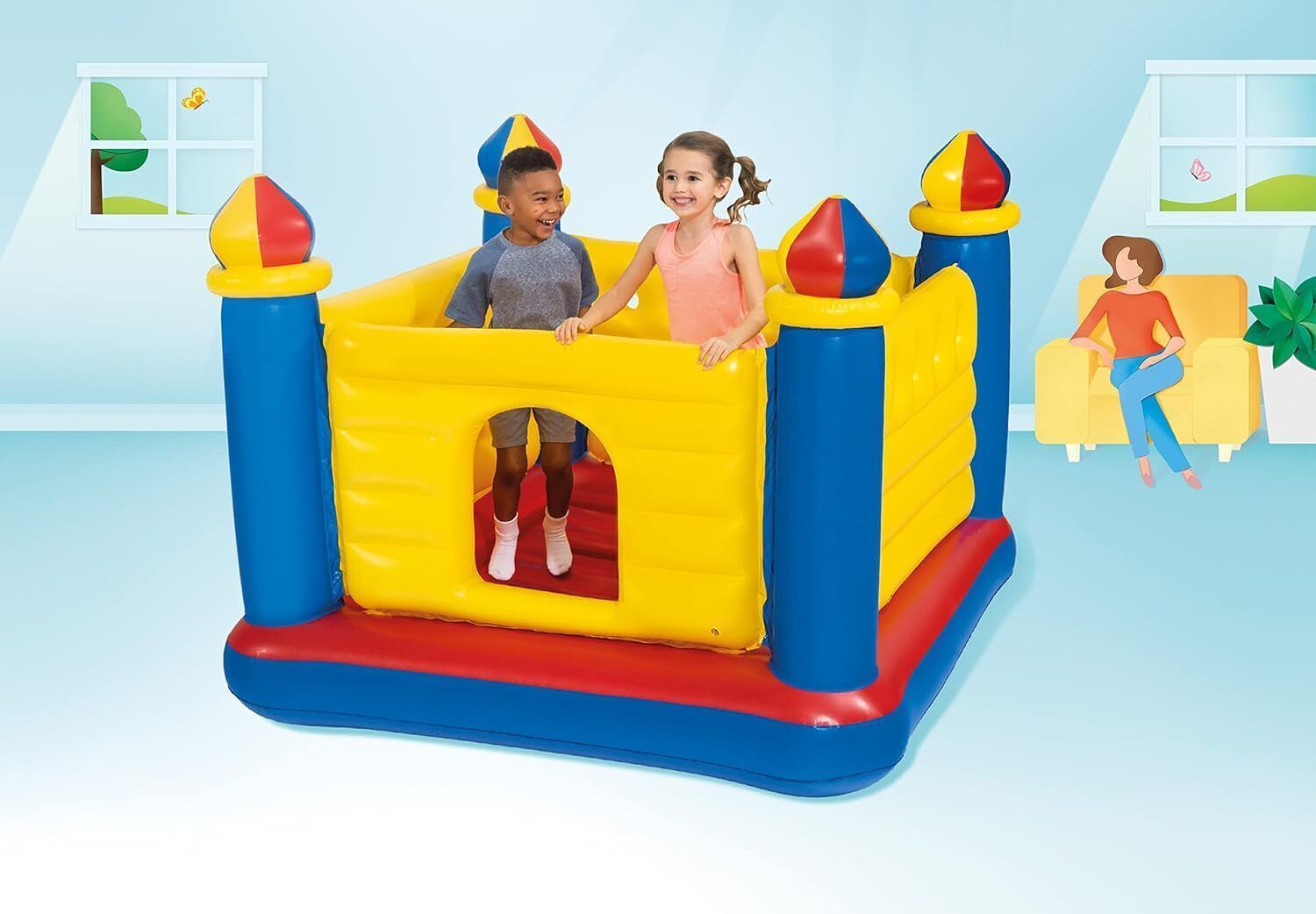 Vinyl Bounce House JUMP -O-LENE Inflatable (IND*97)With Pump1100 Inflatable Hoppers & Bouncer
