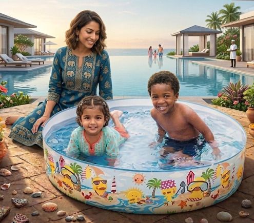 tiny tales Diameter 122 x 25 cm (IND*6801)Suitable for Ages 3 Inflatable Swimming Pool-picture-34