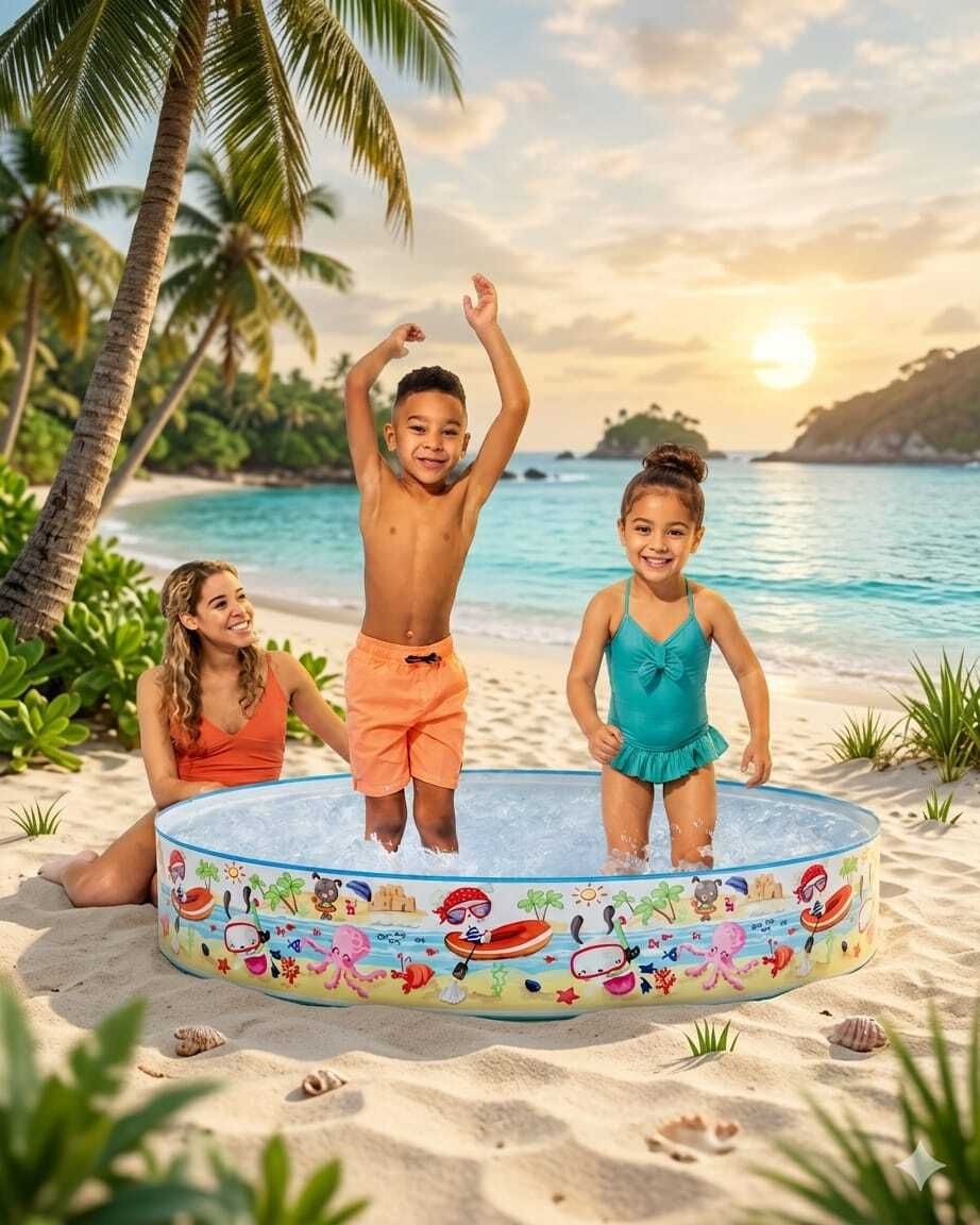 kindertales 5 feet Round (IND*70517) Baby Bath Tub for kids Inflatable Swimming Pool-picture-4